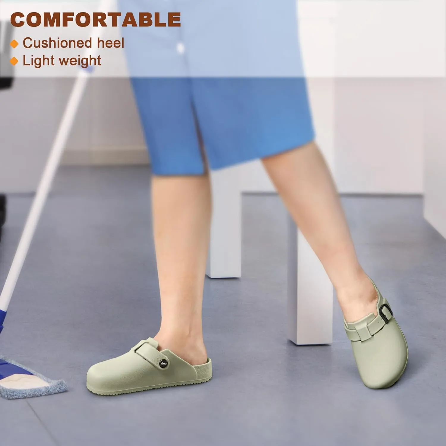 KEMISANT Women Clogs,Comfortable Mules Sandals Slippers Nurse Garden Shoes Unisex for Men Cushioned Support
