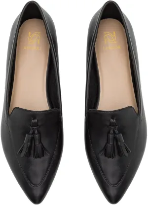 LEHOOR Women Tassel Flat Loafers Pointed Closed Toe Slip On Penny Loafers Patent Leather Suede Loafer Flats Fringe Pointy Toe Boat Shoes Patchwork Retro Office Work Club Driver Flats Casual 4-11 M US