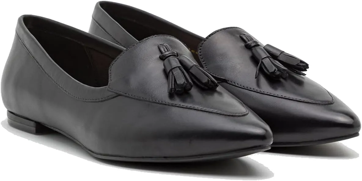 LEHOOR Women Tassel Flat Loafers Pointed Closed Toe Slip On Penny Loafers Patent Leather Suede Loafer Flats Fringe Pointy Toe Boat Shoes Patchwork Retro Office Work Club Driver Flats Casual 4-11 M US