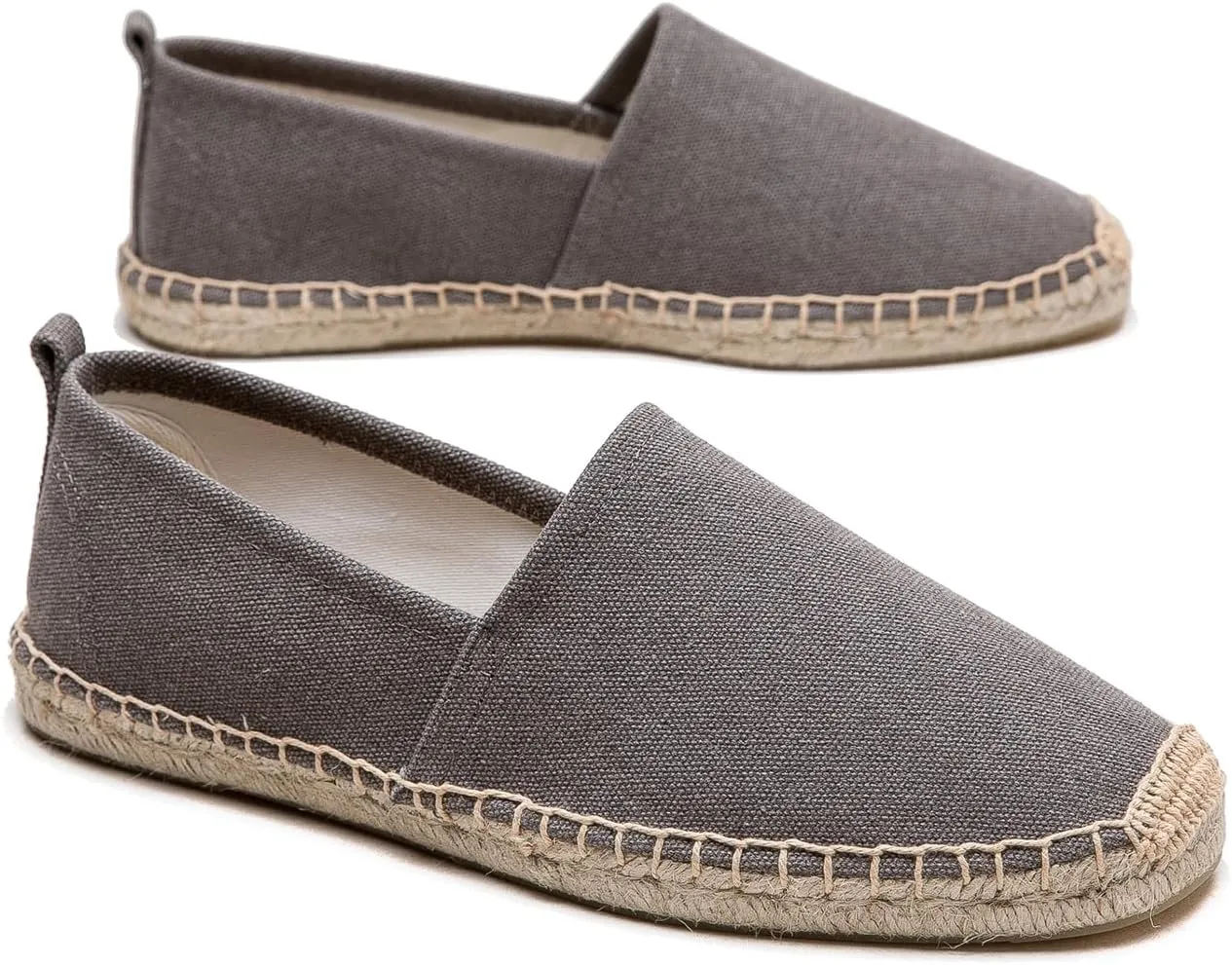 Men's Flat Espadrilles - Mens Sneakers Casual Comfy Linen Vegan Canvas Shoes Men's Flat Shoes Non-Slip Sole Suitable for Summer,Spring,Autumn Any Scenario