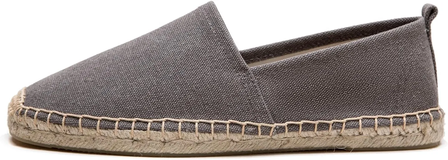 Men's Flat Espadrilles - Mens Sneakers Casual Comfy Linen Vegan Canvas Shoes Men's Flat Shoes Non-Slip Sole Suitable for Summer,Spring,Autumn Any Scenario