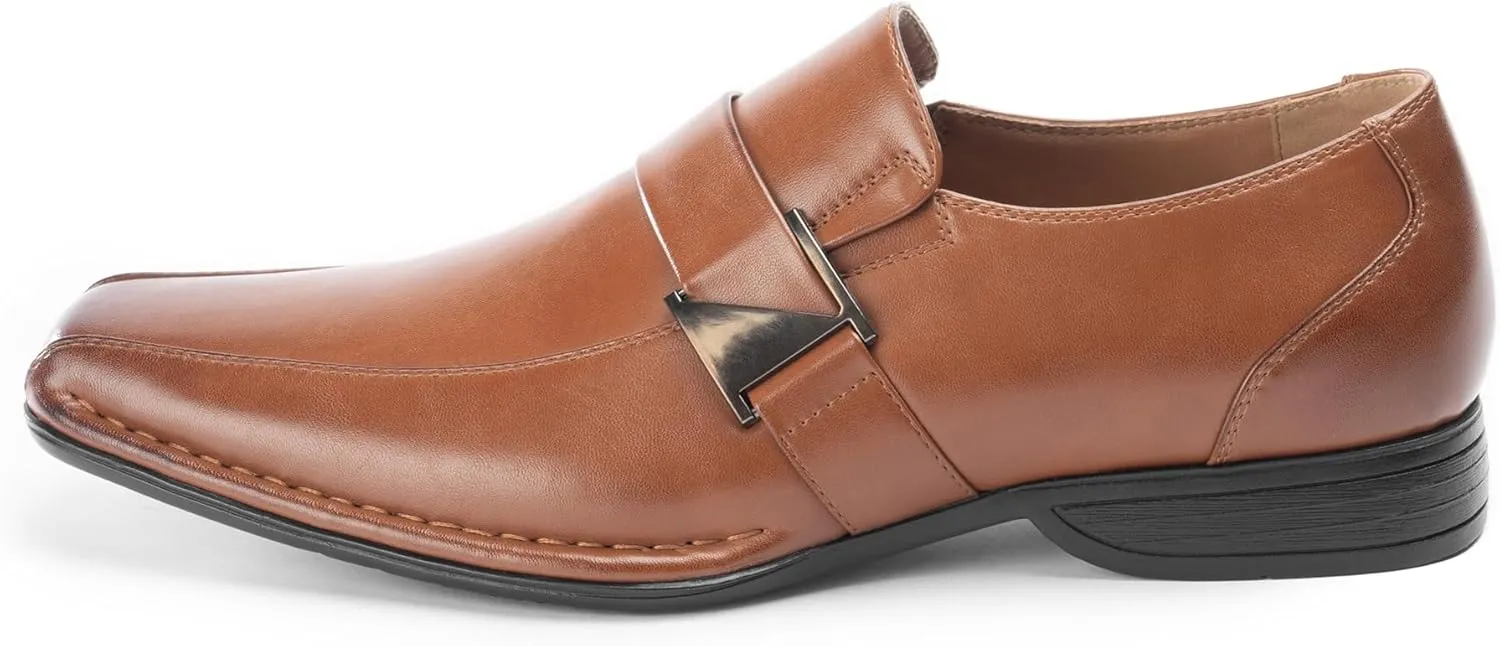 Men's Loafers Dress Shoes Slip on, Leather Lined, Cushioned Insole, Soft Lining, Sturdy Design with Buckle, Classic Comfort Elegance