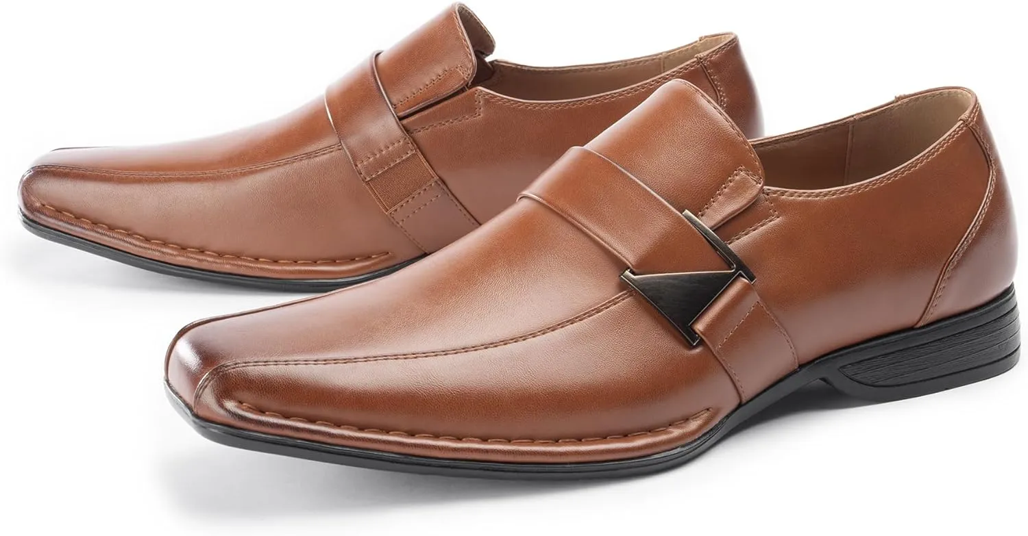 Men's Loafers Dress Shoes Slip on, Leather Lined, Cushioned Insole, Soft Lining, Sturdy Design with Buckle, Classic Comfort Elegance