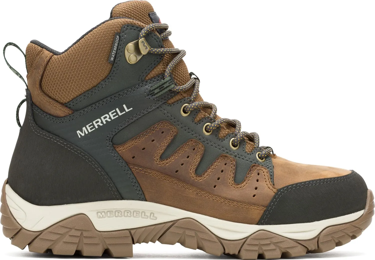 Merrell Men's Windoc Waterproof Steel Toe Mid Construction Boot, Brown, 9.5