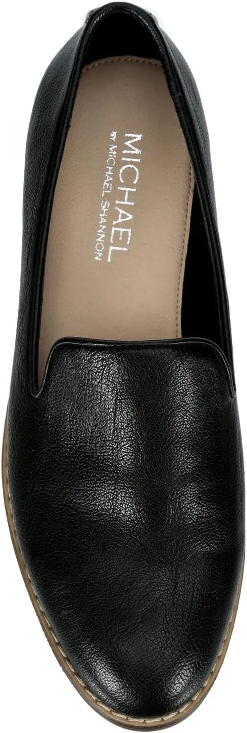 Michael By Michael Shannon Sherrill - Women's Closed Toe Faux Leather Slip On Classic Loafer Flat