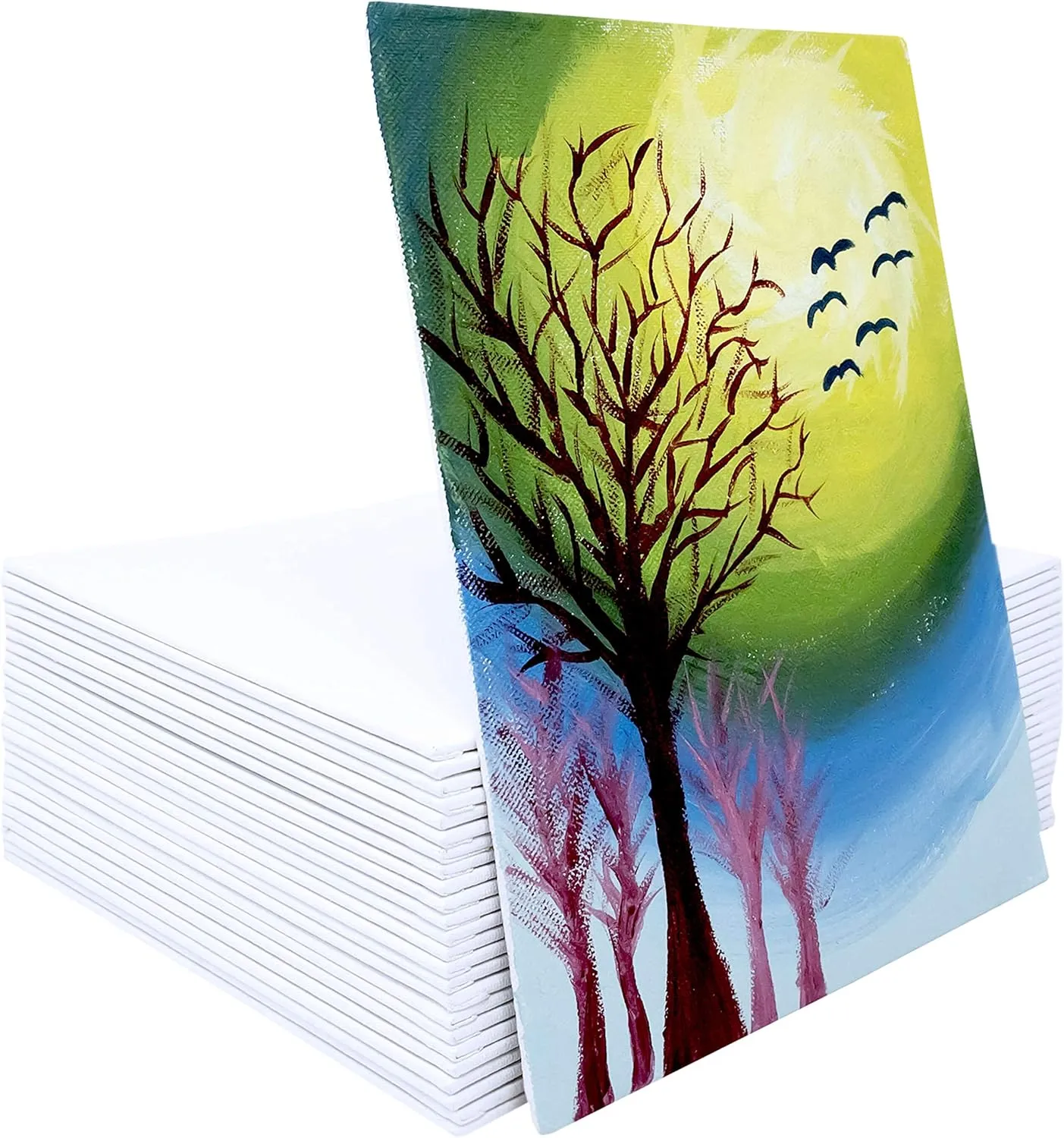 milo Canvas Panel Boards for Painting | 11x14 inches | 24 Pack of Flat Canvas Panels, Primed & Ready to Paint Art Supplies for Acrylic, Oil, Mixed Wet Media, & Pouring, Bulk Painting Party Pack