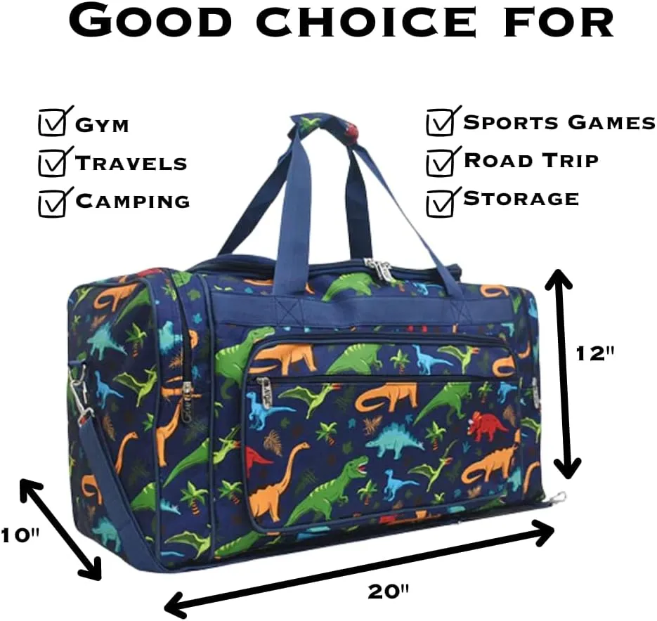 NGIL Canvas 20" inch Duffle Bag (Dino World-Navy)
