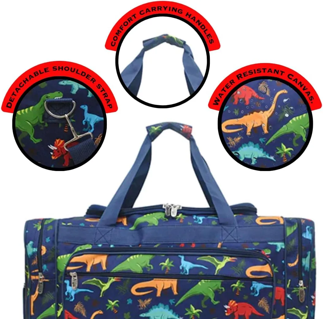 NGIL Canvas 20" inch Duffle Bag (Dino World-Navy)