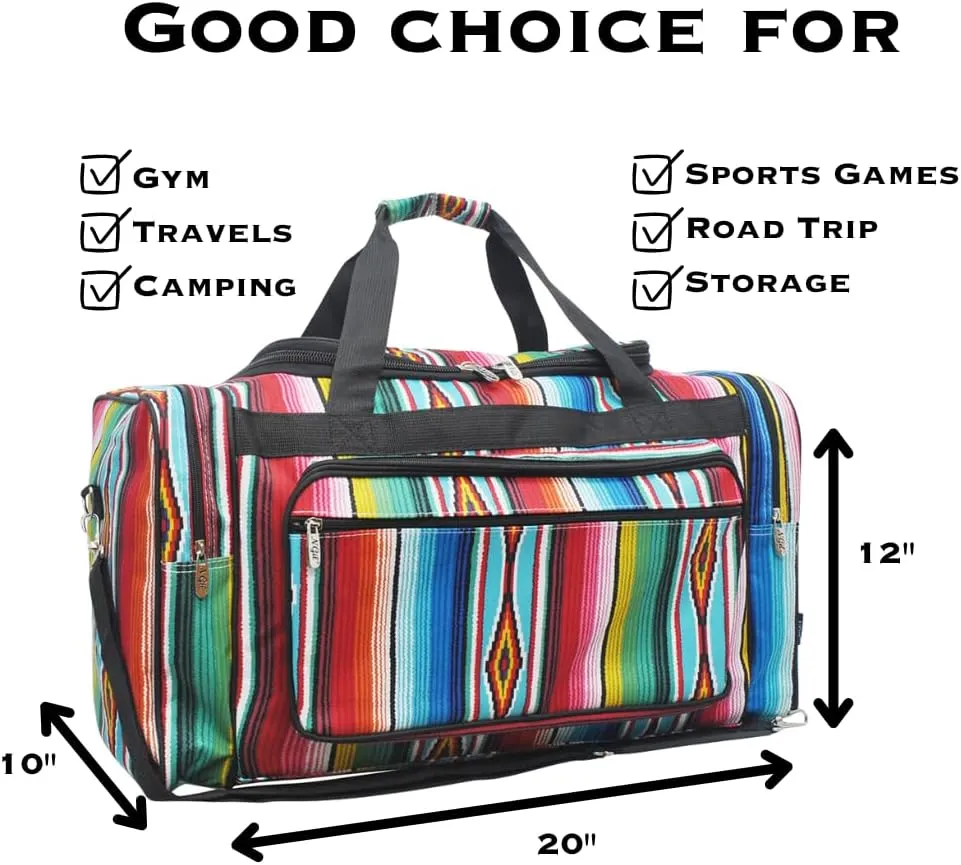 NGIL Canvas 20" inch Duffle Bag (Zarape-black)