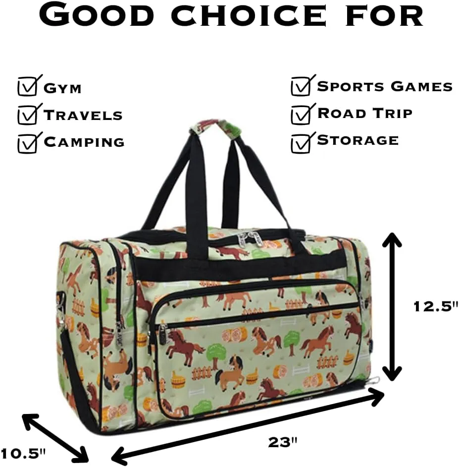 NGIL Canvas 23" inch Duffle Bag (Barn Horse-Black)