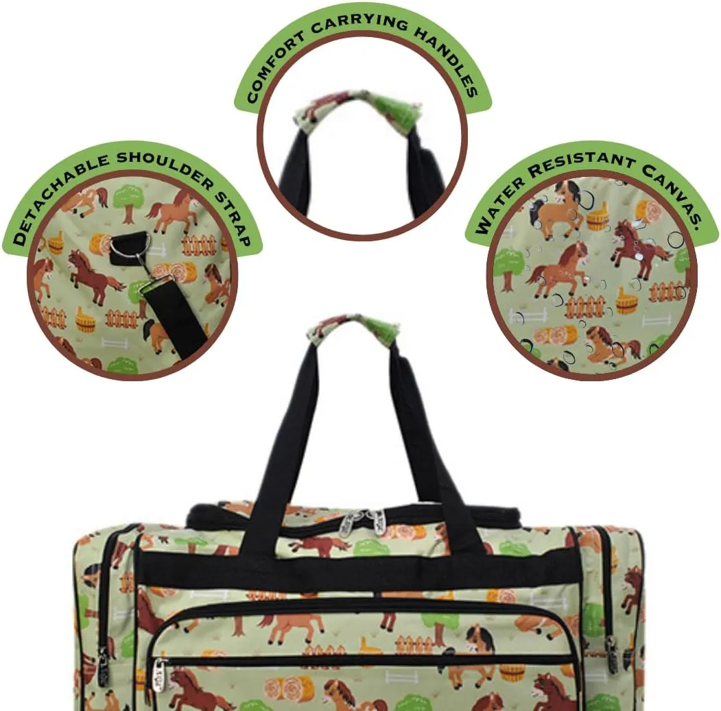 NGIL Canvas 23" inch Duffle Bag (Barn Horse-Black)