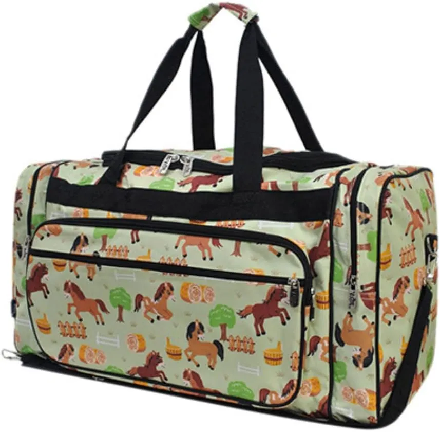 NGIL Canvas 23" inch Duffle Bag (Barn Horse-Black)