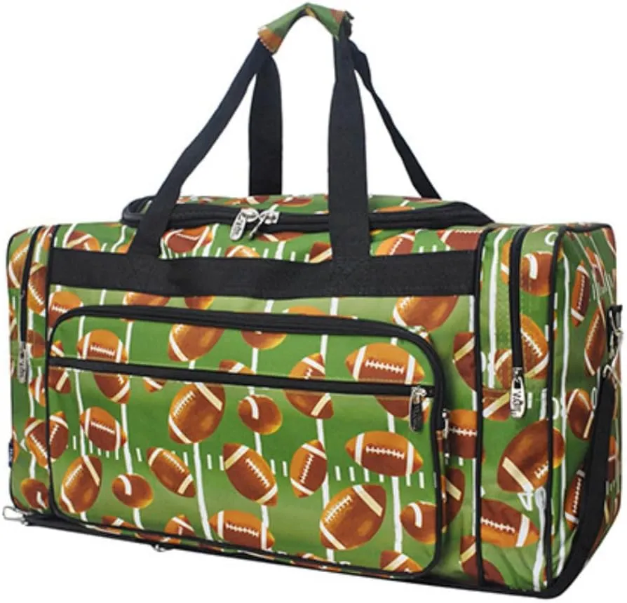 NGIL Canvas 23" inch Duffle Bag (Football Print-Black)
