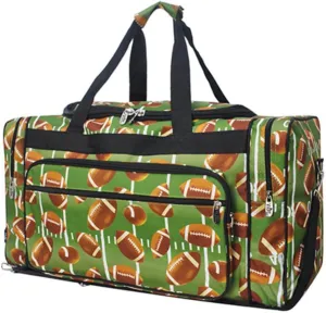 NGIL Canvas 23" inch Duffle Bag (Football Print-Black)