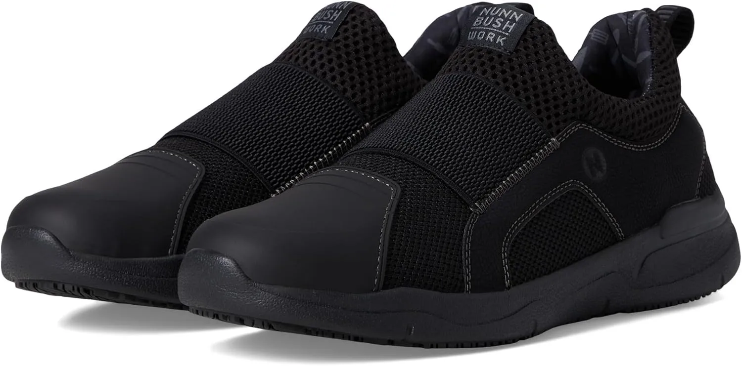 Nunn Bush Men's Grazie Ap1 Slip-on Slip-Resistant Work Shoe Ez on Athletic Style Sneaker Food Service