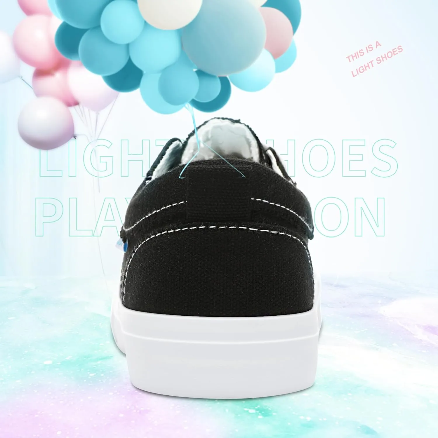 Obtaom Women's White Play Fashion Sneakers Cute Lace up Canvas Shoes Low Top Washed Canvas Flat for Lady