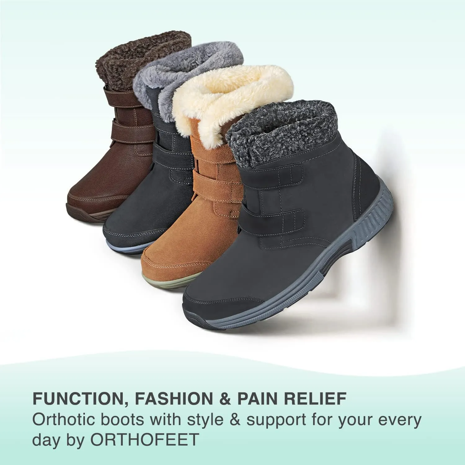 Orthofeet Women's Orthopedic Waterproof Winter Boot with Arch Support Florence