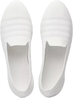 Puxowe Women's Knit Ballet Flats Slip-On Shoes with Low Wedge Sole - Comfortable Round Toe Shoes for Walking, Dress & Casual Outfits