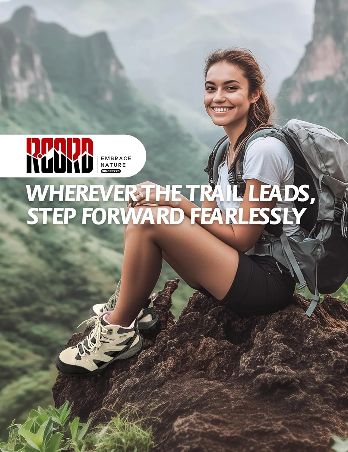 R CORD Hiking Boots Women Waterproof Womens Hiking Boots Ankle Support Hiking Boots for Women Durable Hiking Boot for Outdoors Womens Mountaineering Boots