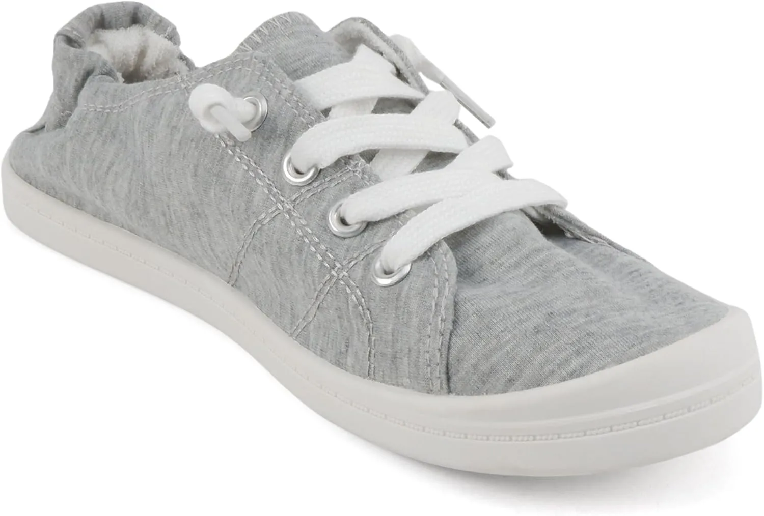 Soda Flat Women Shoes Linen Canvas Slip On Sneakers Lace Up Style Loafers Zig-S