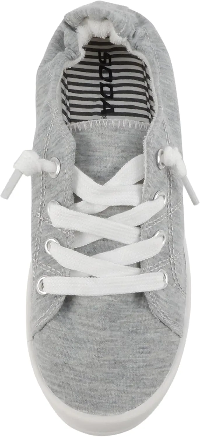 Soda Flat Women Shoes Linen Canvas Slip On Sneakers Lace Up Style Loafers Zig-S