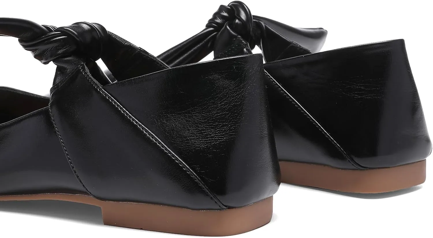 Square Toe Ballet Flats for Women Bow Mary Jane Flats Slip On Dress Ballerina Shoes