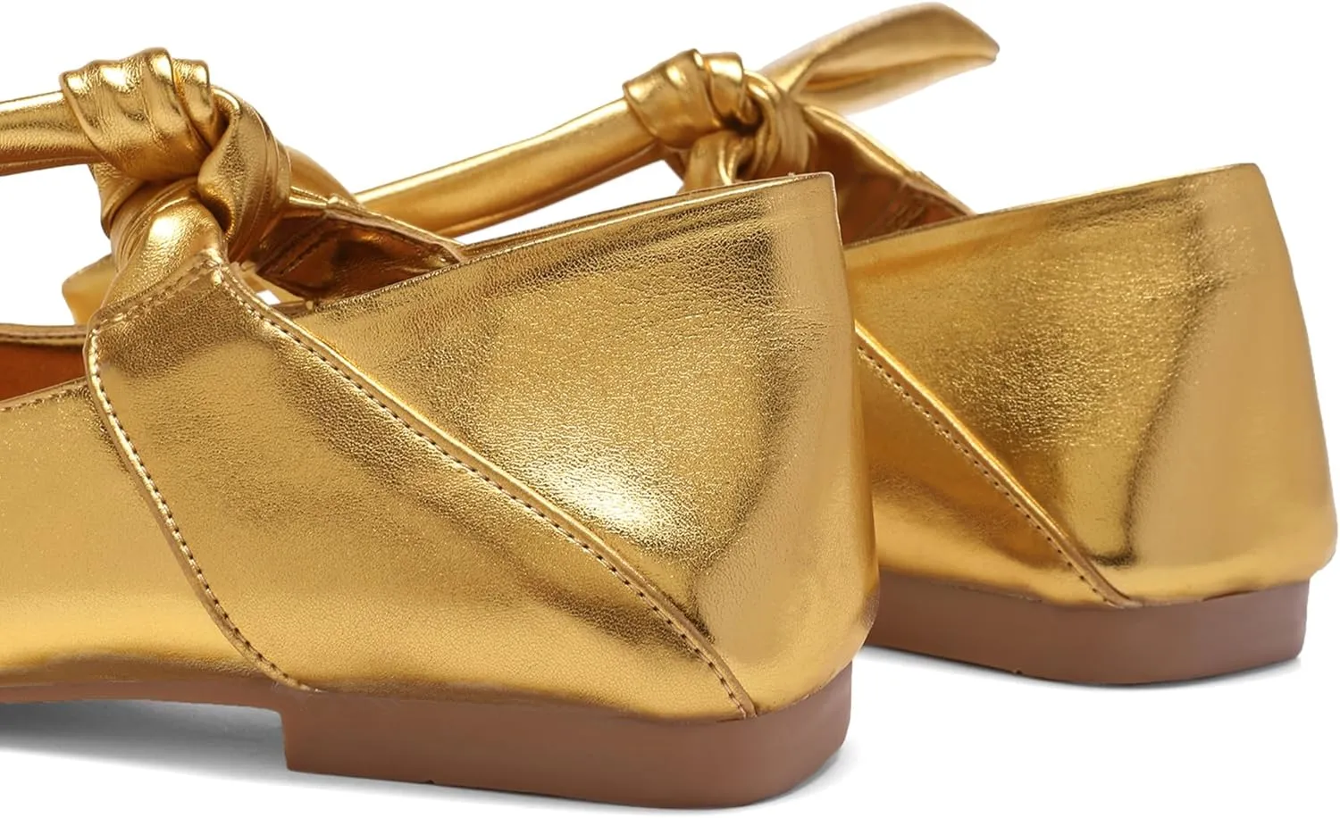 Square Toe Ballet Flats for Women Bow Mary Jane Flats Slip On Dress Ballerina Shoes