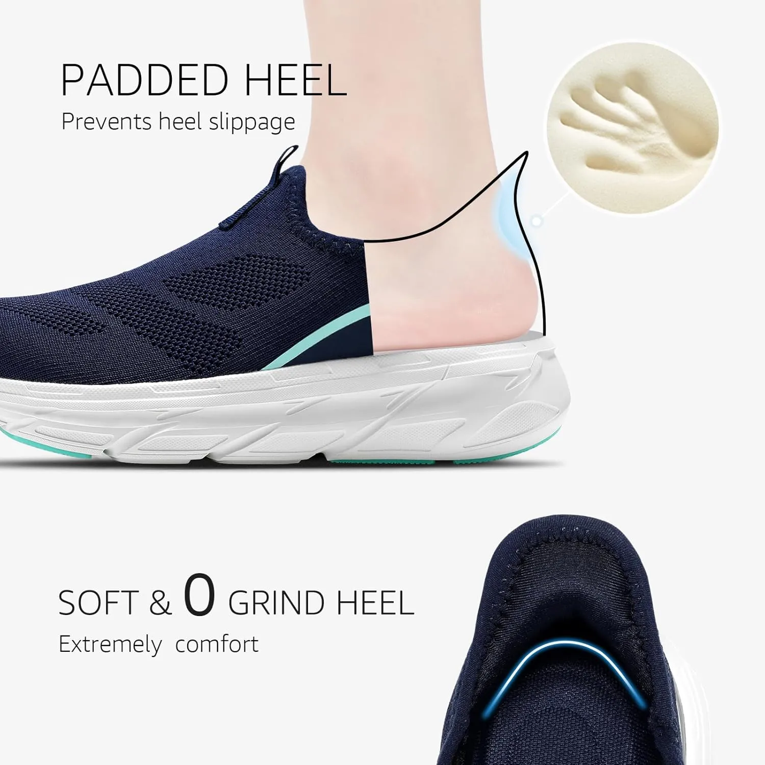 STQ Walking Shoes for Women Supportive Cushioned Mesh Shoes Casual Slip on Sneakers Orthopedic Arch Support Slip Resistant Work Shoes for Pregnancy Nurse Standing All Day