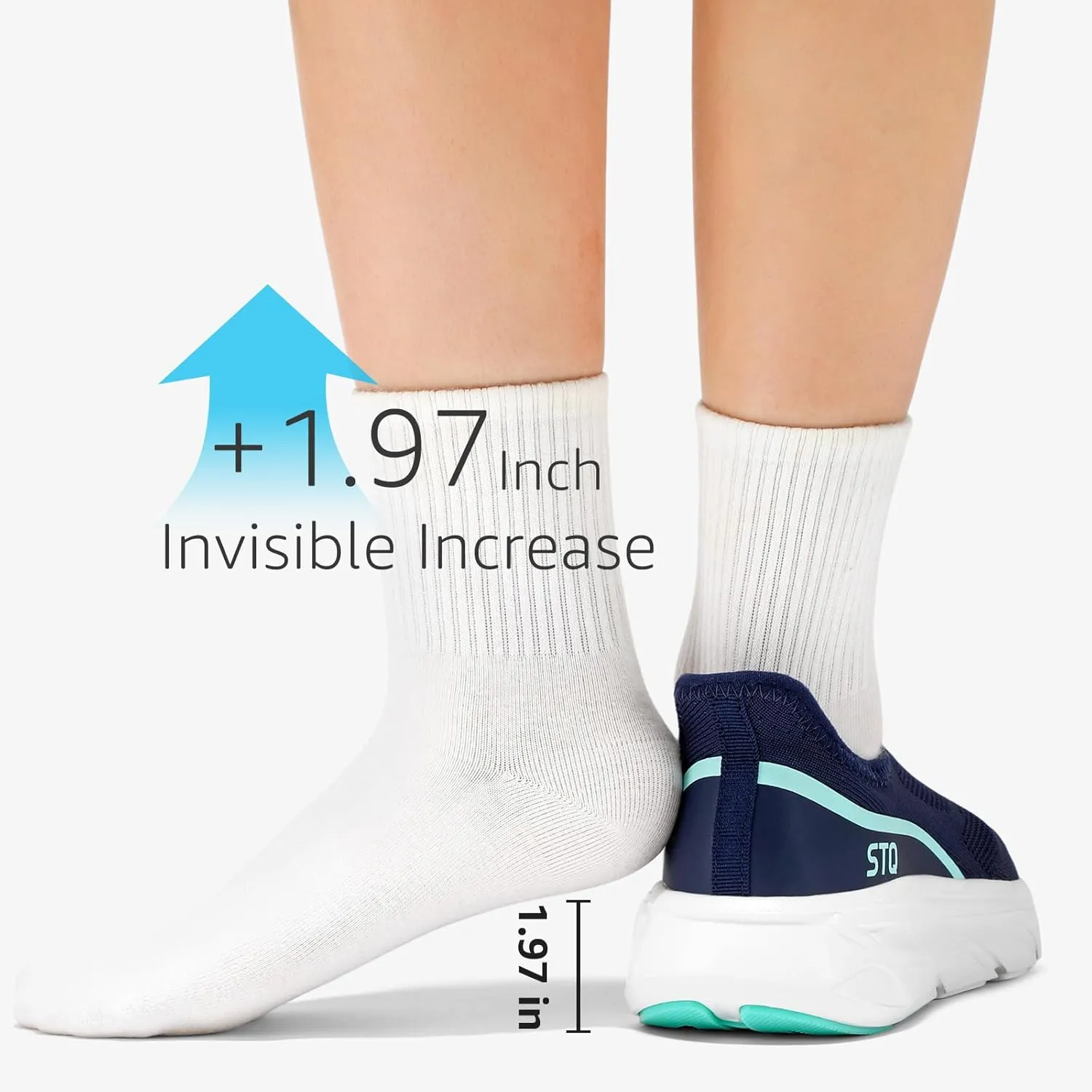 STQ Walking Shoes for Women Supportive Cushioned Mesh Shoes Casual Slip on Sneakers Orthopedic Arch Support Slip Resistant Work Shoes for Pregnancy Nurse Standing All Day