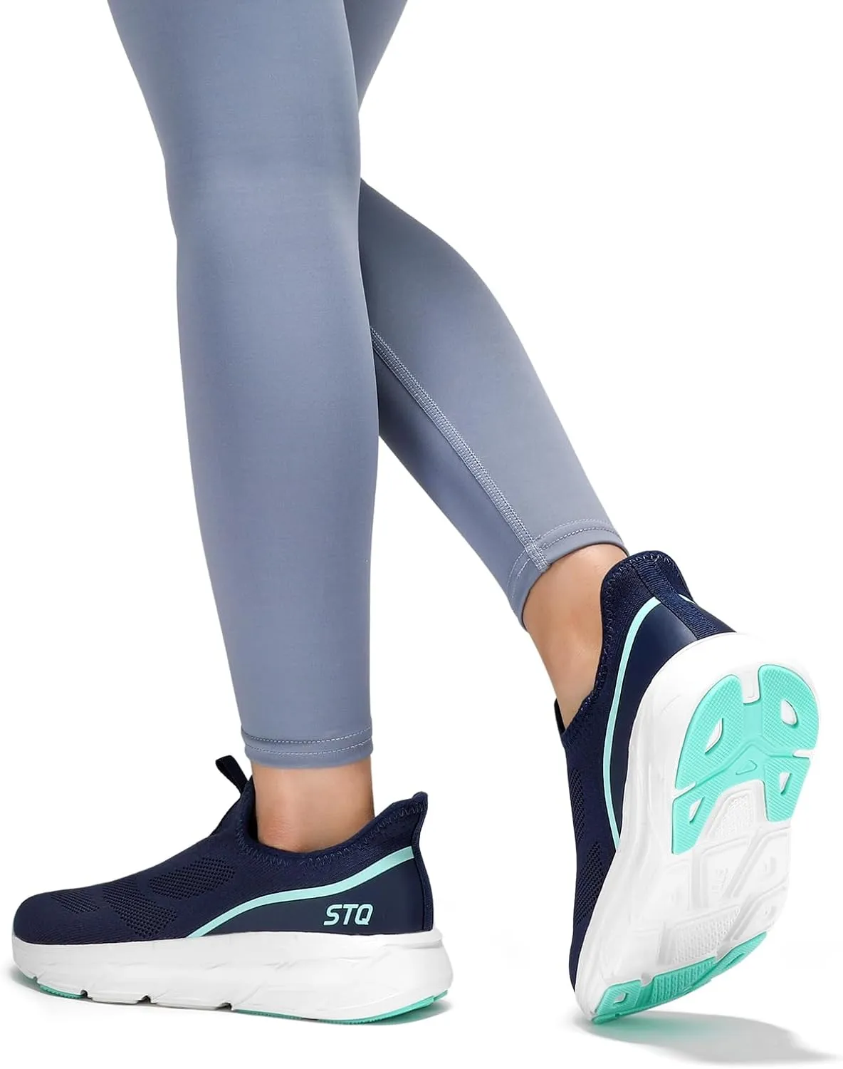 STQ Walking Shoes for Women Supportive Cushioned Mesh Shoes Casual Slip on Sneakers Orthopedic Arch Support Slip Resistant Work Shoes for Pregnancy Nurse Standing All Day