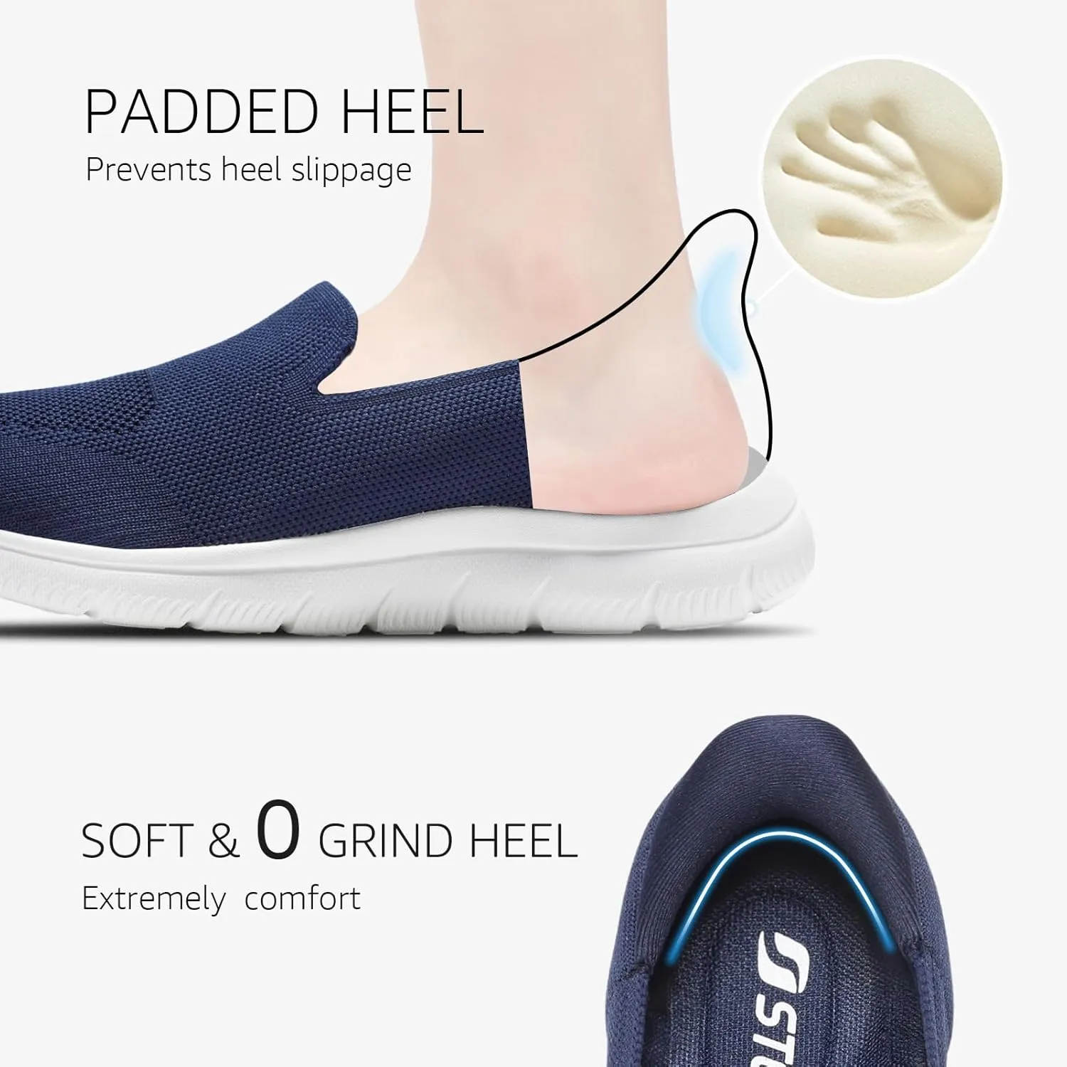 STQ Walking Shoes Women Slip on Sneakers Orthopedic Shoes Non Slip Elderly Comfort Lightweight Casual Standing Travelling