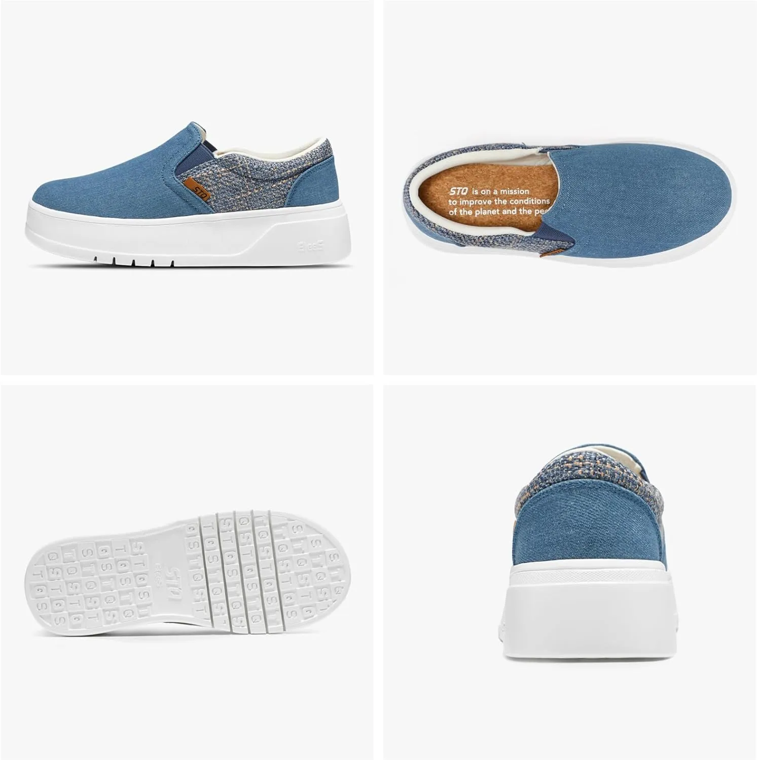 STQ Womens Platform Sneakers Slip On Shoes Comfortable Business Casual Fall Loafers