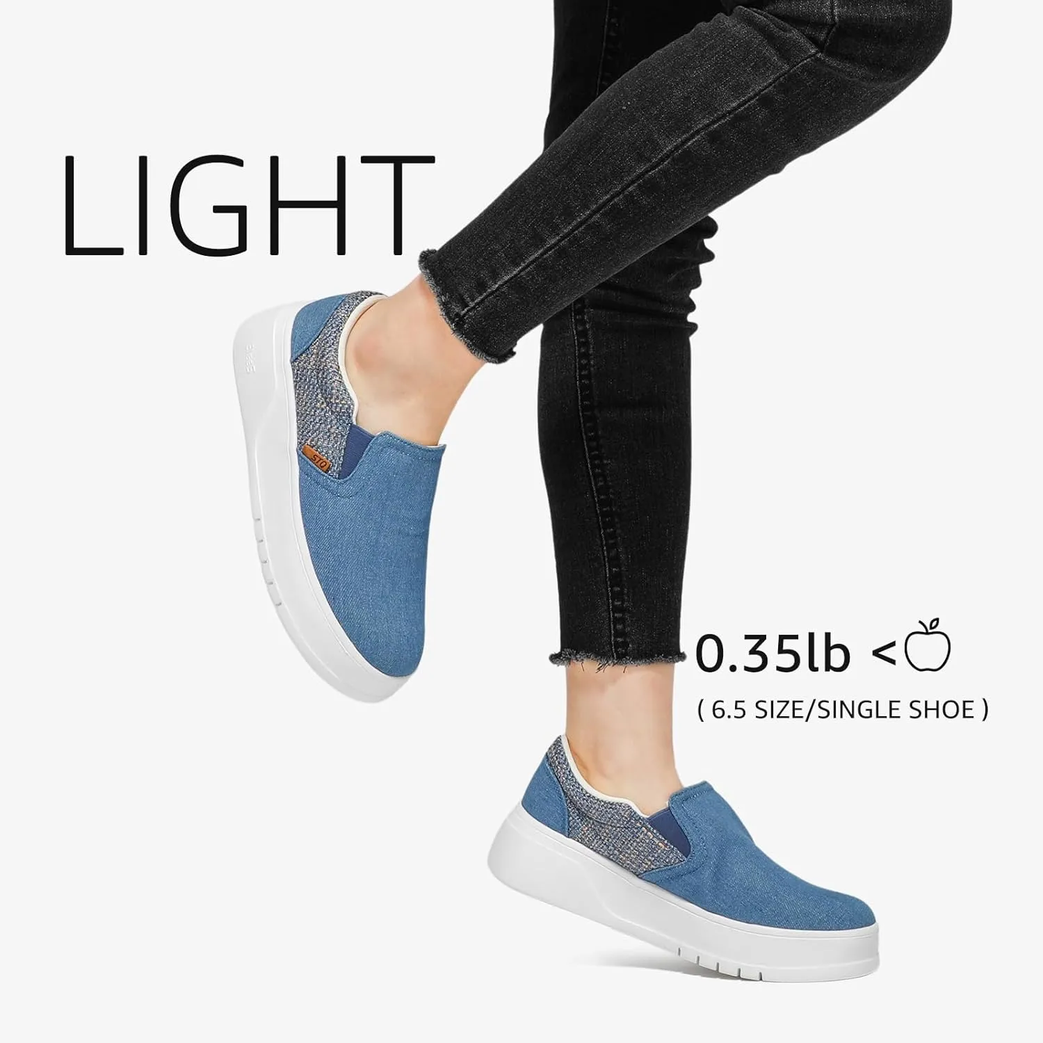 STQ Womens Platform Sneakers Slip On Shoes Comfortable Business Casual Fall Loafers