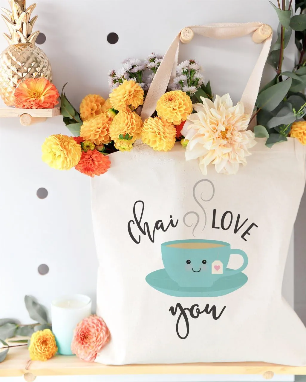 The Cotton & Canvas Co. Food Pun Reusable Grocery Bag and Farmers Market Tote Bag