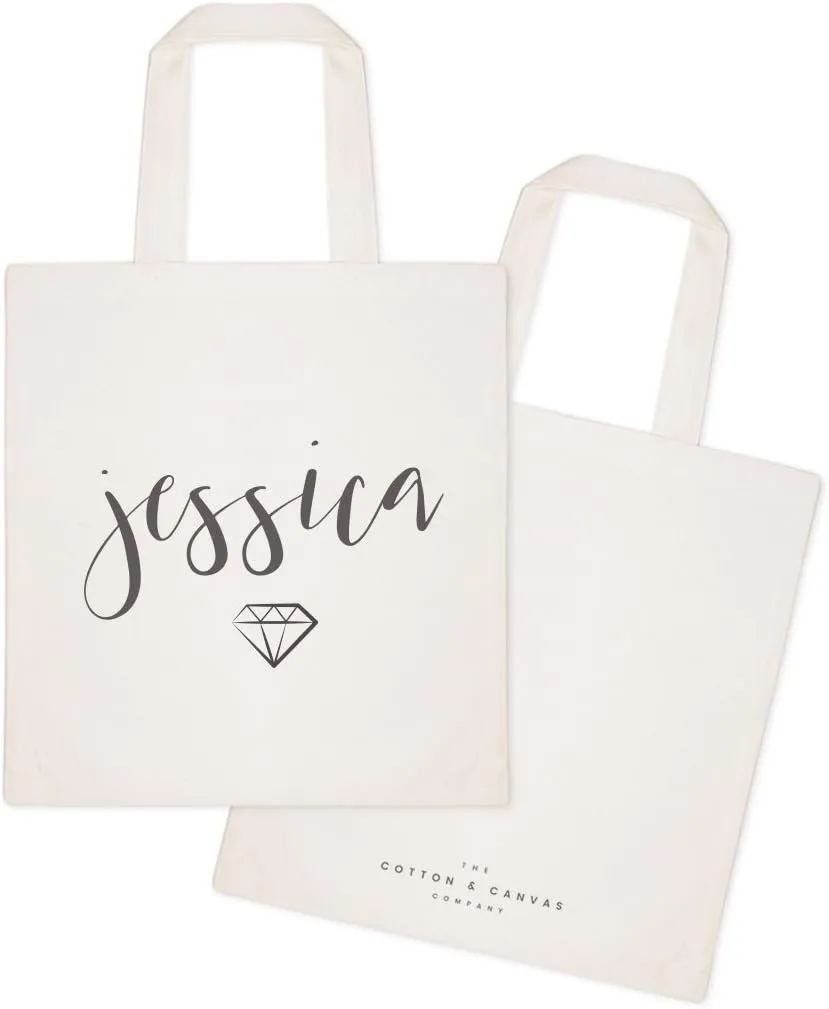 The Cotton & Canvas Co. Personalized Name Beach, Shopping and Travel Resusable Shoulder Tote and Handbag