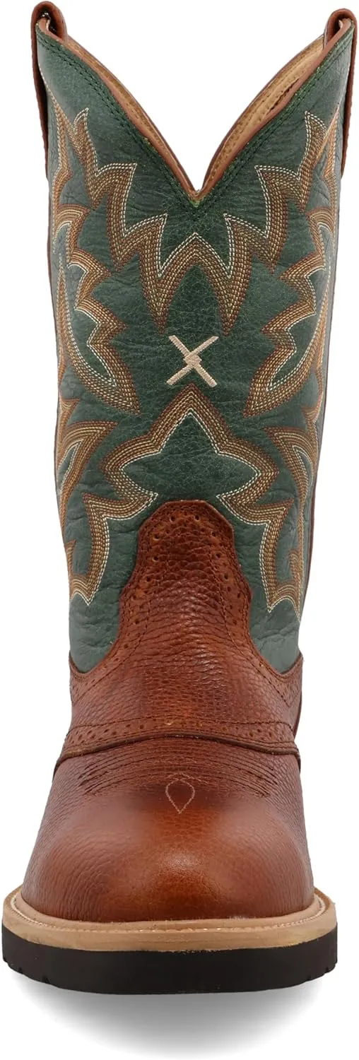Twisted X 12" Western Work Boot - Safety Steel Toe Pull-on Boots for Men