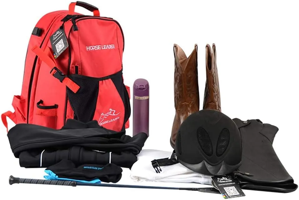 UNISTRENGH Professional Horse Riding Boot Bag Helmet Bag Unisex Equestrian Backpack English Boot Carry All Bag with Hat Compartment