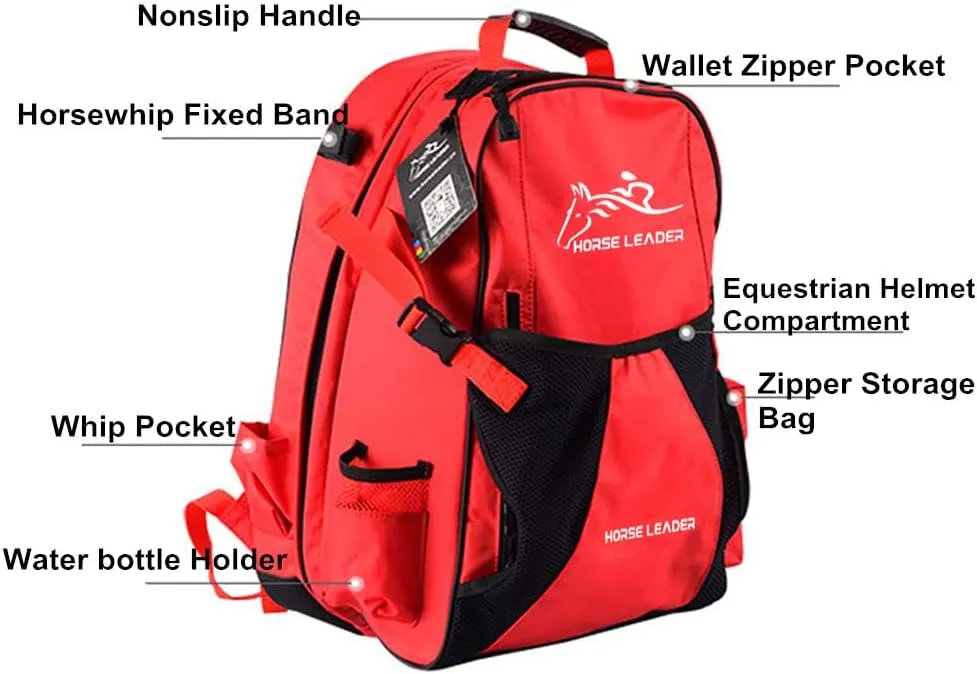 UNISTRENGH Professional Horse Riding Boot Bag Helmet Bag Unisex Equestrian Backpack English Boot Carry All Bag with Hat Compartment
