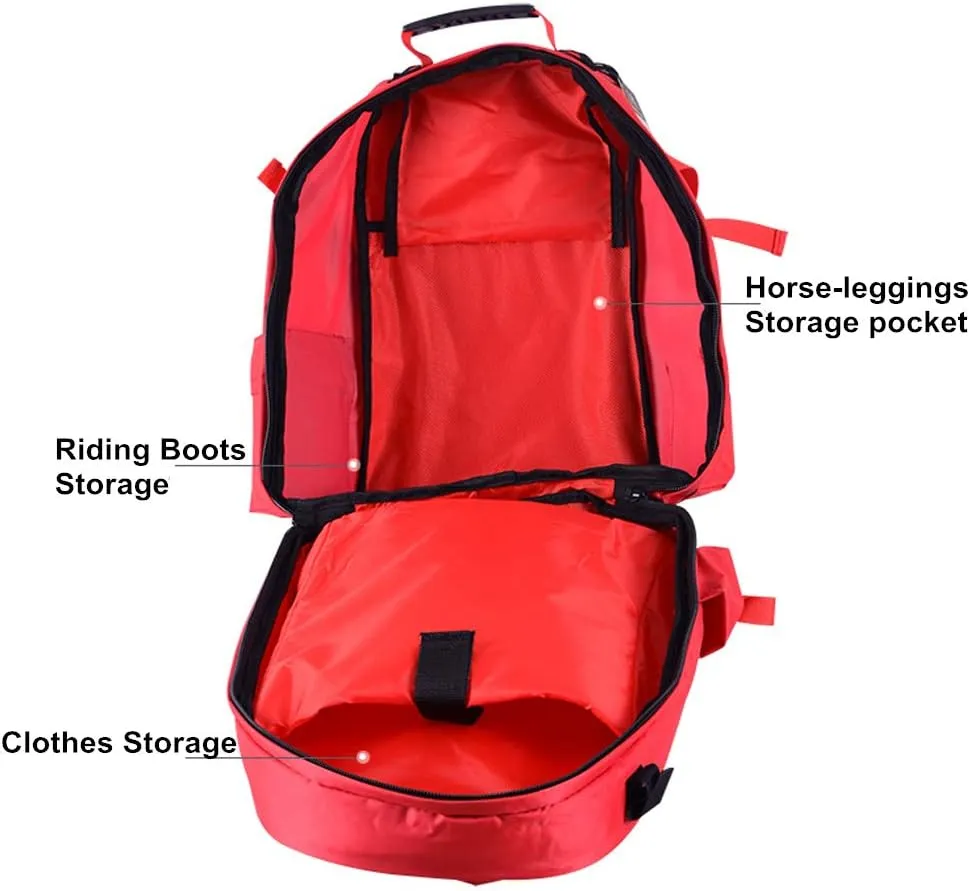 UNISTRENGH Professional Horse Riding Boot Bag Helmet Bag Unisex Equestrian Backpack English Boot Carry All Bag with Hat Compartment