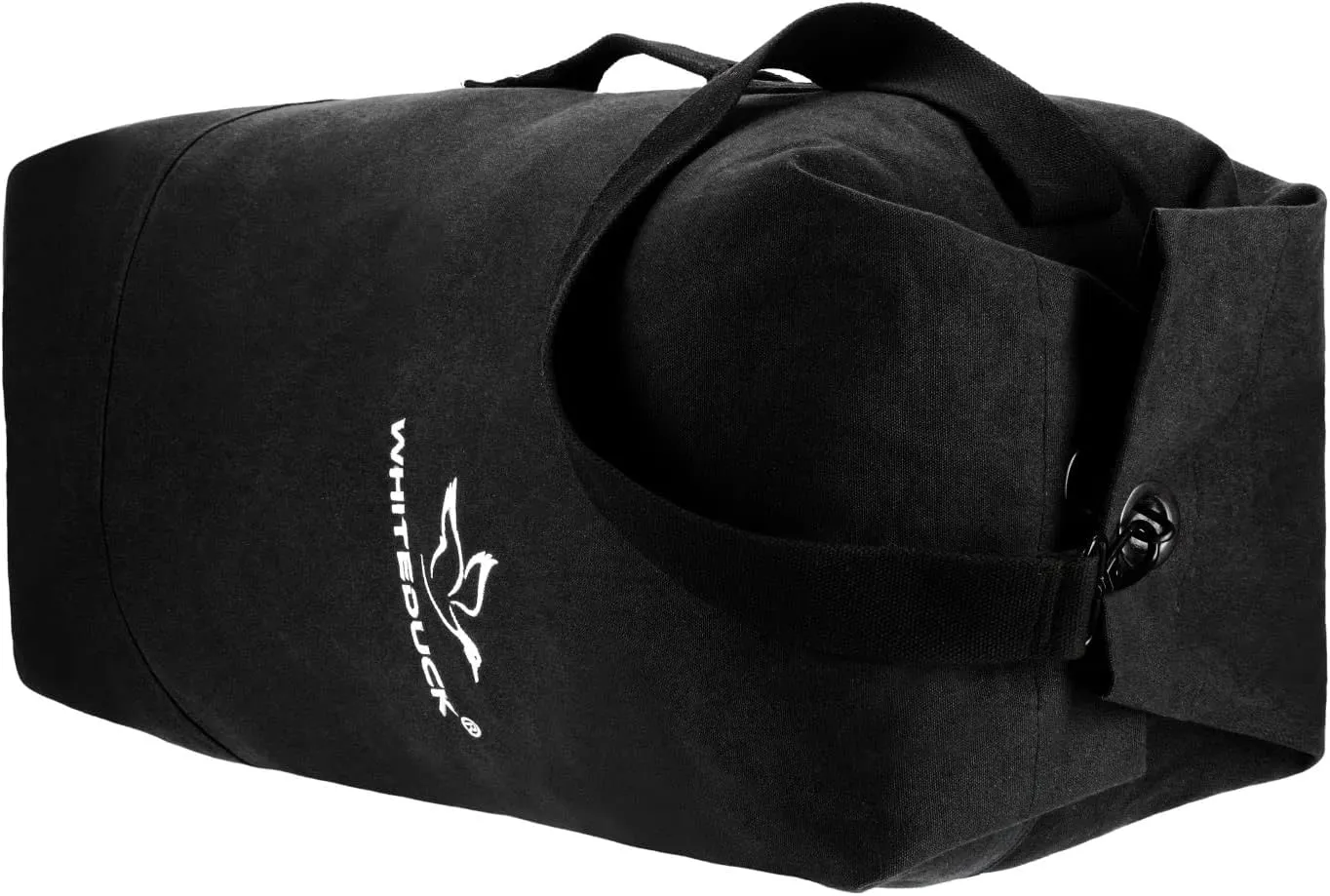 WHITEDUCK G.I Top Load Military Rucksack Style Double Strap Duffel Bag Heavy Duty and Water Resistant- Gym, Sports, Travel, Hiking, Backpacking (21" x 37", Black)
