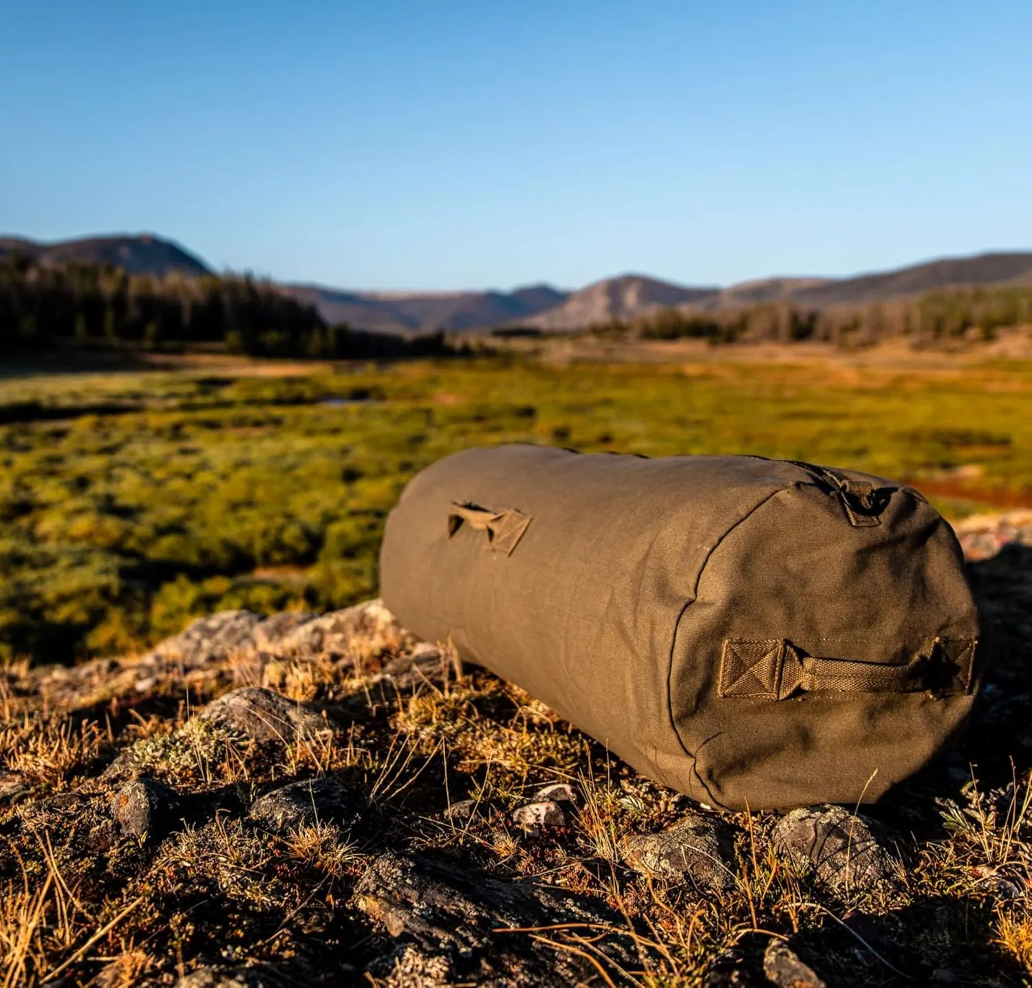 WHITEDUCK HOPLITE Heavy Duty Military Canvas Duffel Bag, Army Cargo Style, Foldable Tactical Outdoor Bag, Travel, Storage
