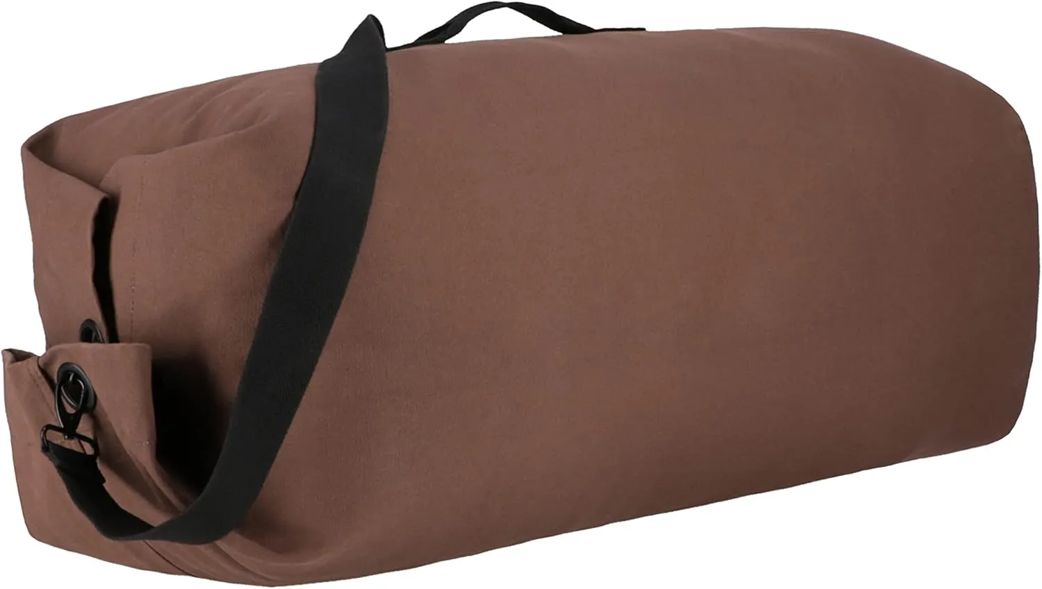WHITEDUCK Top Load Canvas Folding Duffel Bag, Water Resistant Army Style Shoulder Bag for Men and Women- Gym, Sports, Travel, Hiking, Camping, Backpacking (Large 25" x 42",Brown)