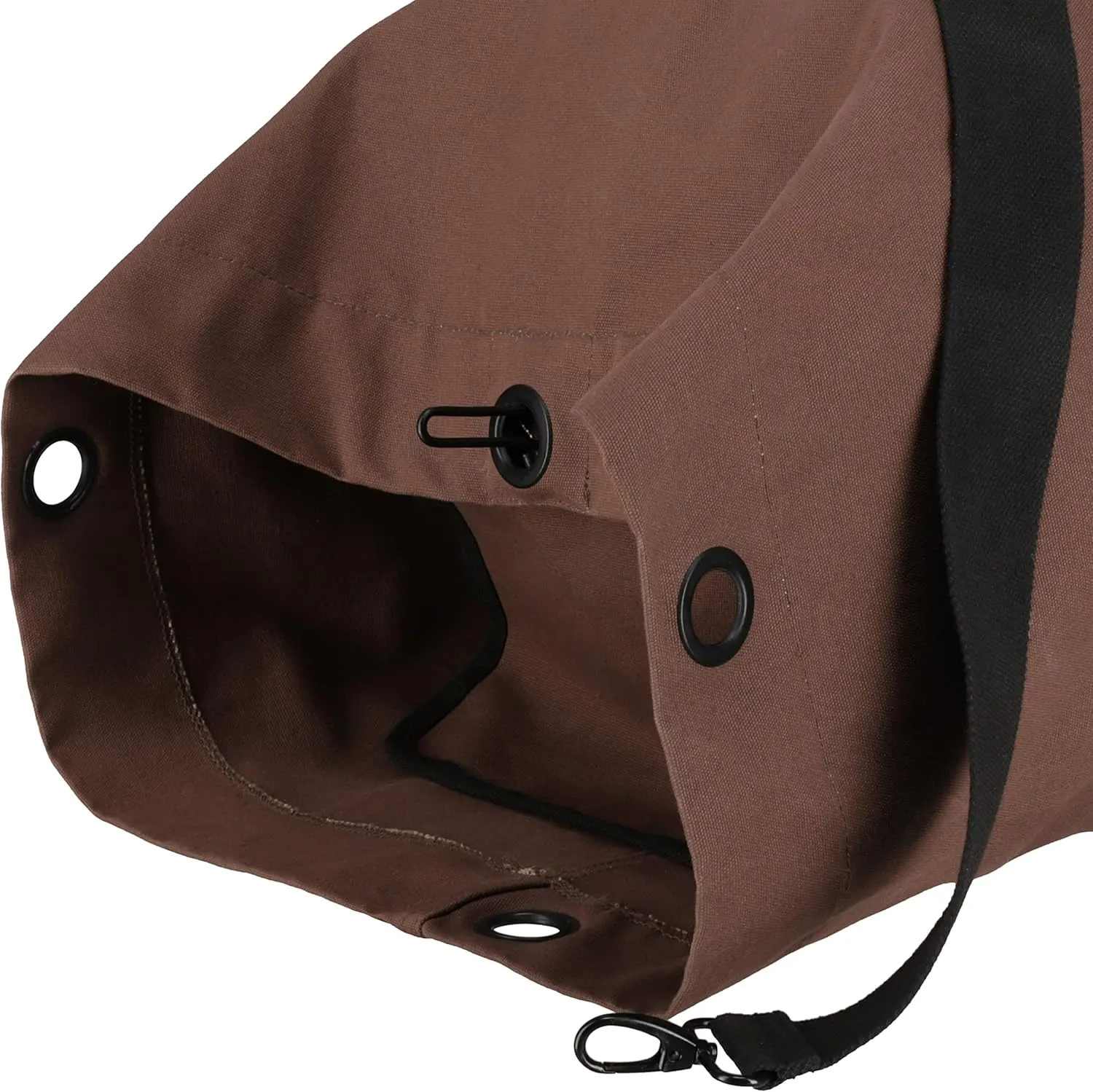 WHITEDUCK Top Load Canvas Folding Duffel Bag, Water Resistant Army Style Shoulder Bag for Men and Women- Gym, Sports, Travel, Hiking, Camping, Backpacking (Small 21" x 36",Brown)