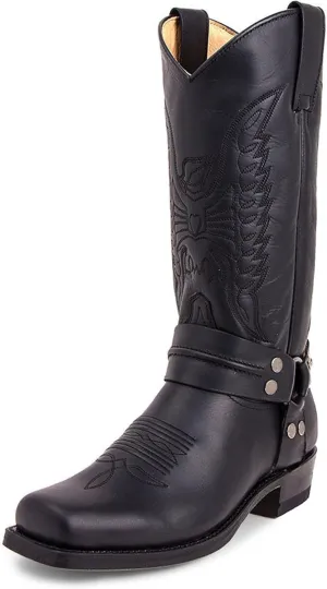 Winter Boots For Men Chunky Heel Mid Calf Boots Classic Embroidered Retro Square Toe Traditional Boots Western Boot 2024
