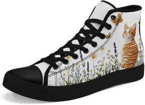 Womens Canvas Shoes High Top Sneakers Lace up Casual Trainers Plimsoles Flat Shoes