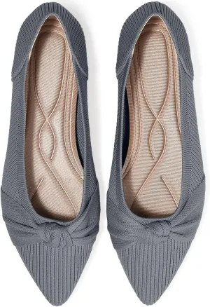 Women's Flats Shoes Comfortable Dressy Pointed Toe Knit Washable Ballet Flat
