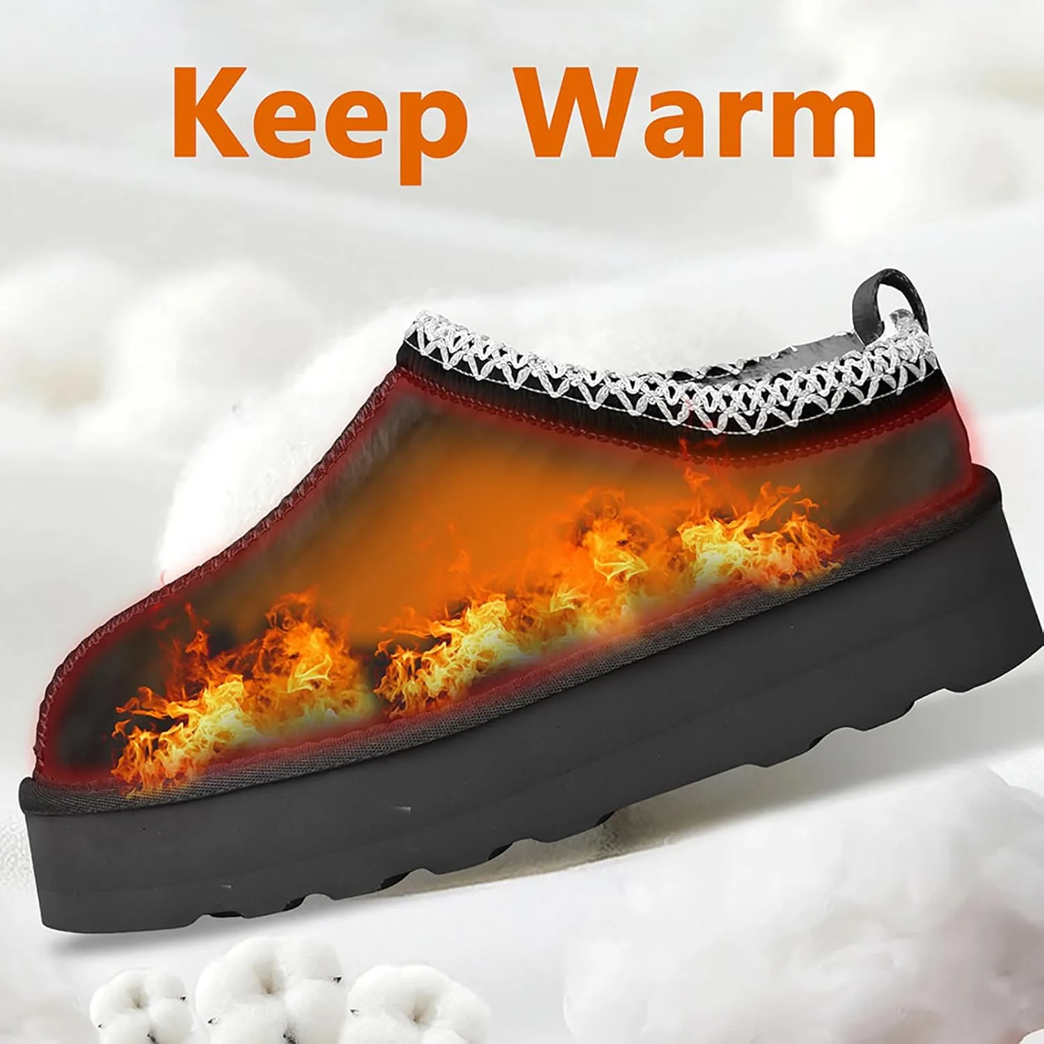 Women's Slippers Platform Mini Boots Short Ankle Boot Fur Fleece Lined Sneakers House slippers Anti-Slip Boot For Outdoor