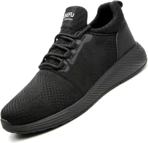 XUNRUO Safety Work Shoes for Mens Womens, Breathable Safety Steel Toe Athletic Sneakers, Lightweight Construction Carpenter Shoes